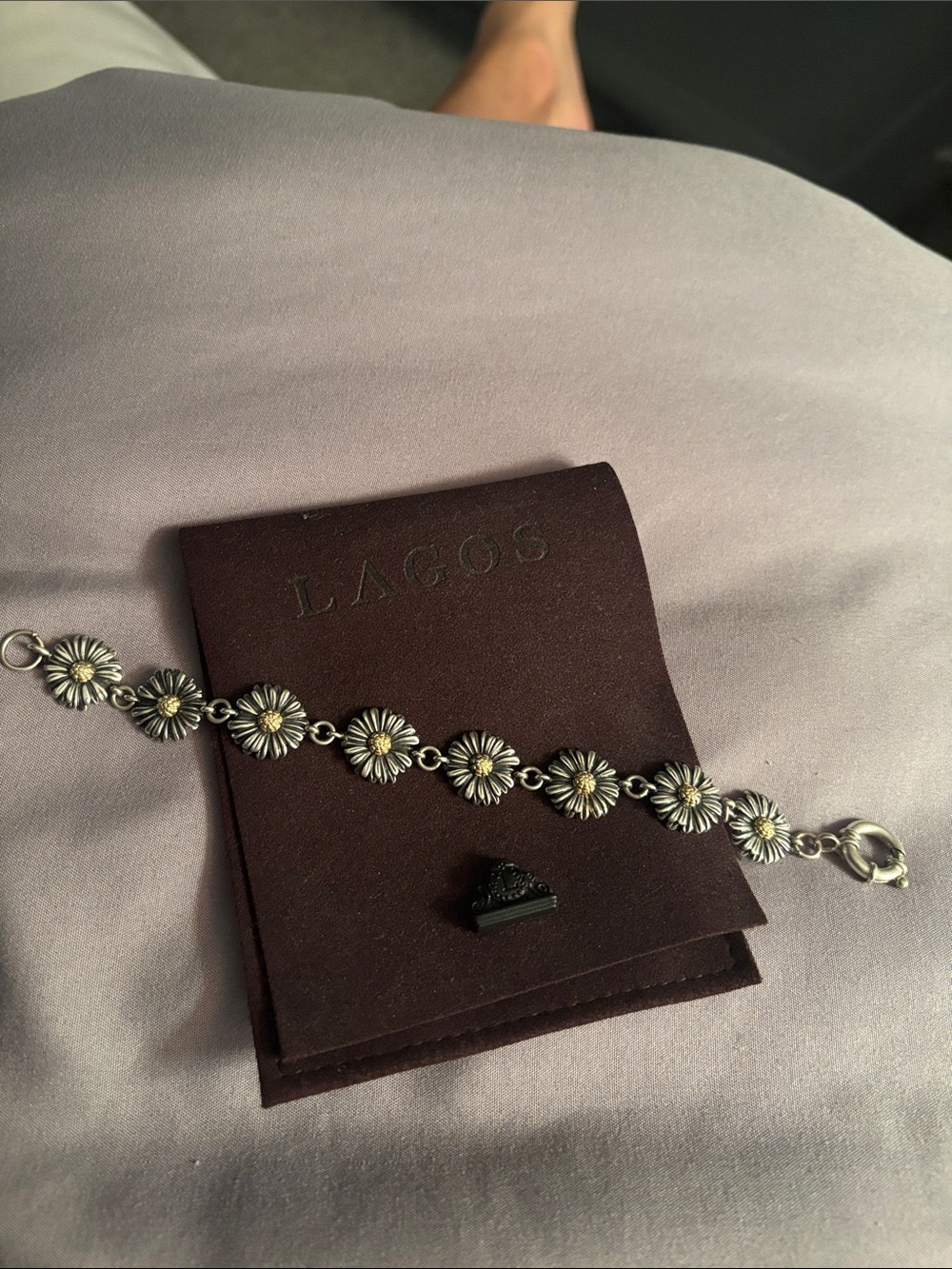 LAGOS Sterling Silver Daisy Bracelet with 18k Gold Centers